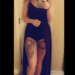 A romper with half skirt